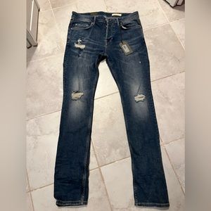 AllSaint Jeans, Cigarette, Dark Indigo, Size 32